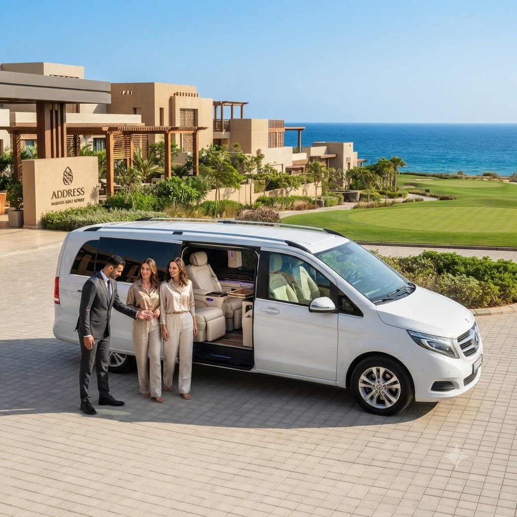 Luxury Car Rental Cairo | Mercedes V250 VIP Transfer from Sphinx Airport to Address Marassi Golf Resort