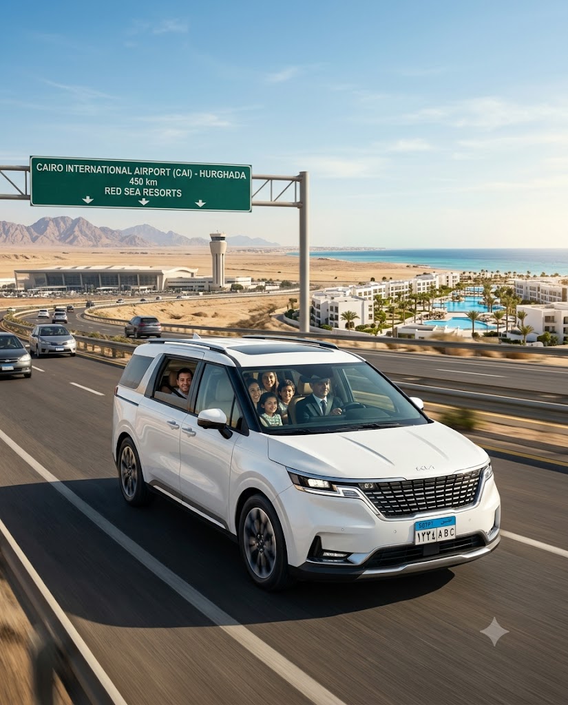Cheap Car Rental — Kia Carnival 2026 with Professional Chauffeur from Cairo Airport to Hurghada, El Gouna and Red Sea Hotels