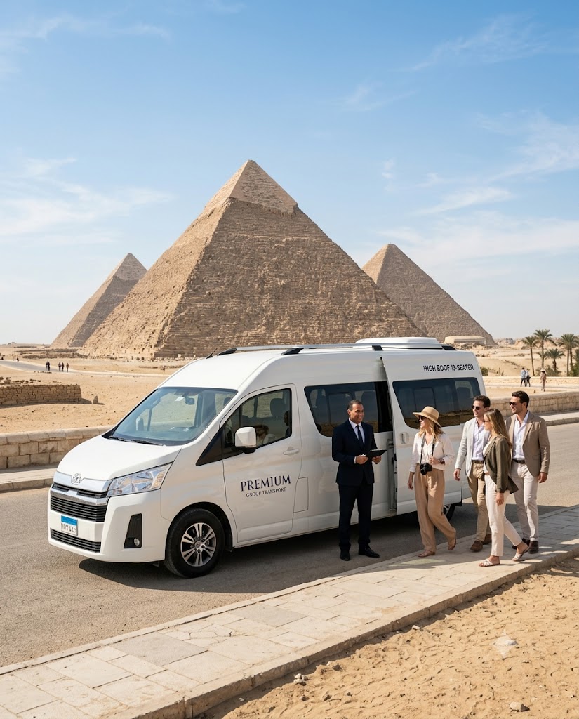 Toyota Hiace 13 Seater Minibus Rental with Professional Driver for Cairo, North Coast, Hurghada and Tourist Trips in Egypt