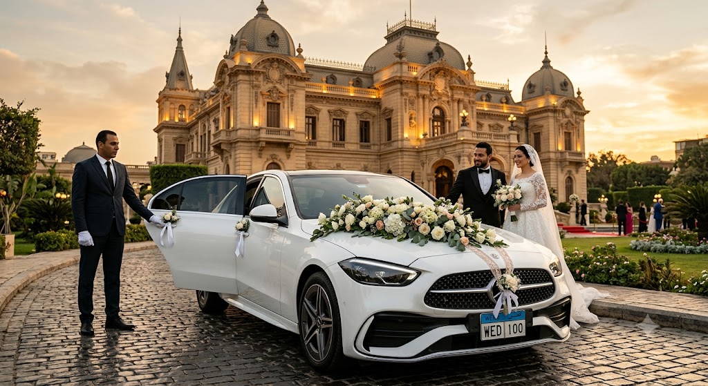 Luxury Mercedes C180 Wedding Car Rental in Cairo with Professional Chauffeur