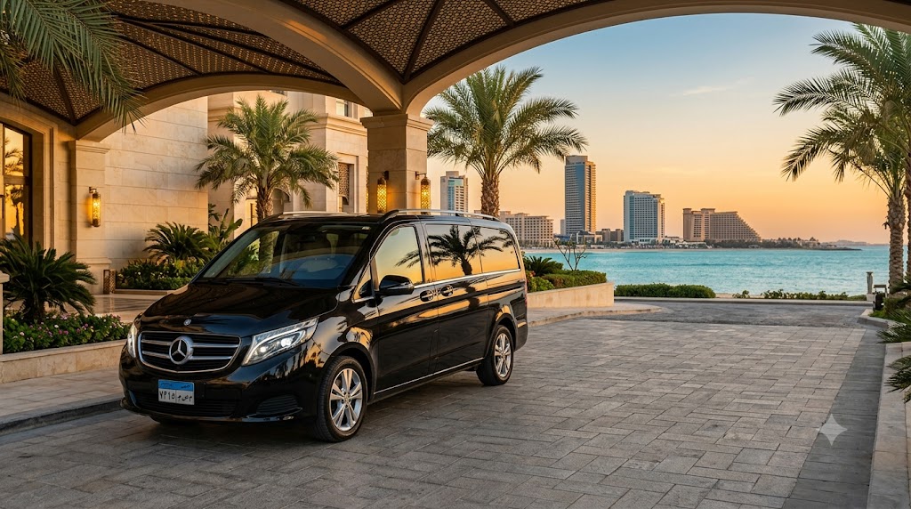 Mercedes Viano Luxury Van Rental with Driver in Alamein | VIP Family Transportation to New Alamein & North Coast
