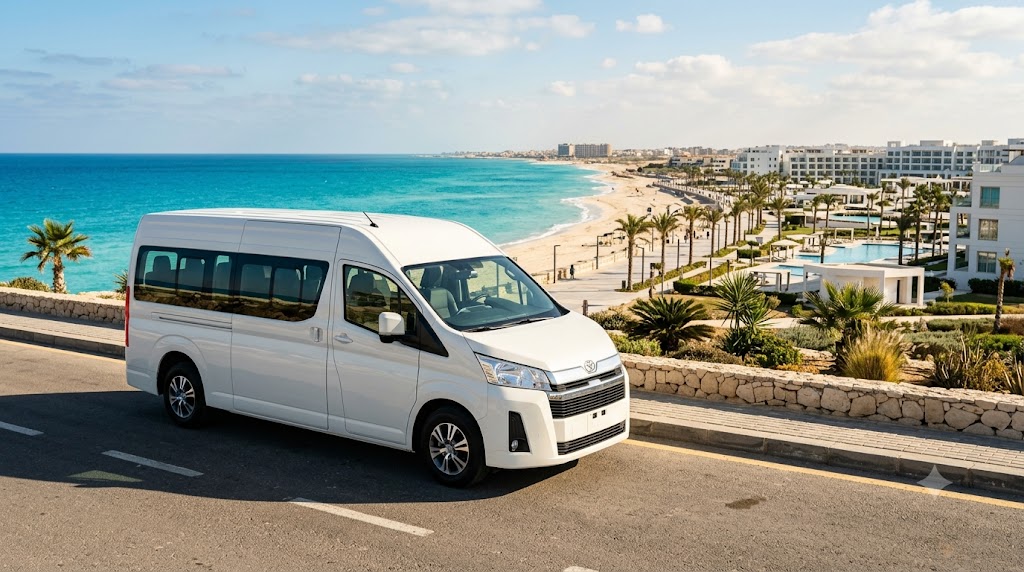 Toyota Hiace 13 Seater Rental with Driver in Alamein | Family & Group Transportation to New Alamein and North Coast