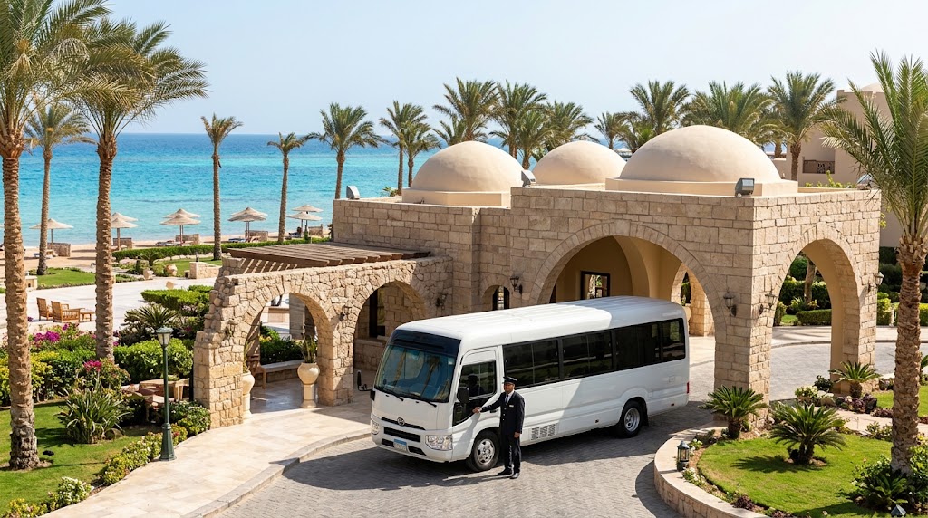 Toyota Coaster 21-Seater Minibus Rental from Cairo to Hurghada – Private Transfer to Sunny Days Resort Hurghada