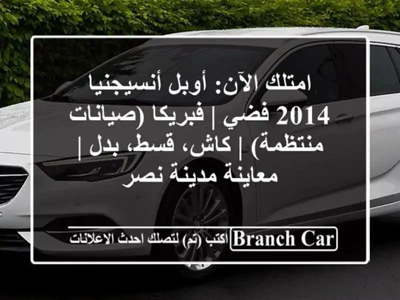 امتلك الآن: أوبل أنسيجنيا 2014 فضي | فبريكا (صيانات منتظمة) | كاش، قسط، بدل | معاينة مدينة نصر